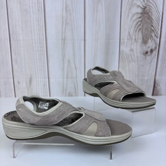 Easy Spirit Highline Leather Sandals Wedge Slip On Slingback Lightweight 10 - Picture 2 of 15